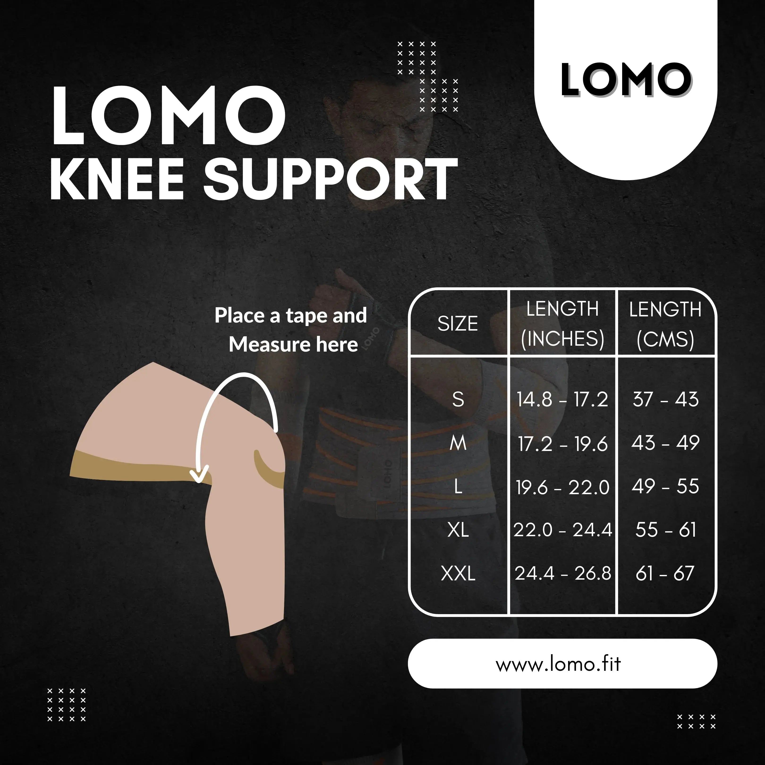 LOMO Luxe Knee Support Pair (2pcs) - For Both Knees LOMO
